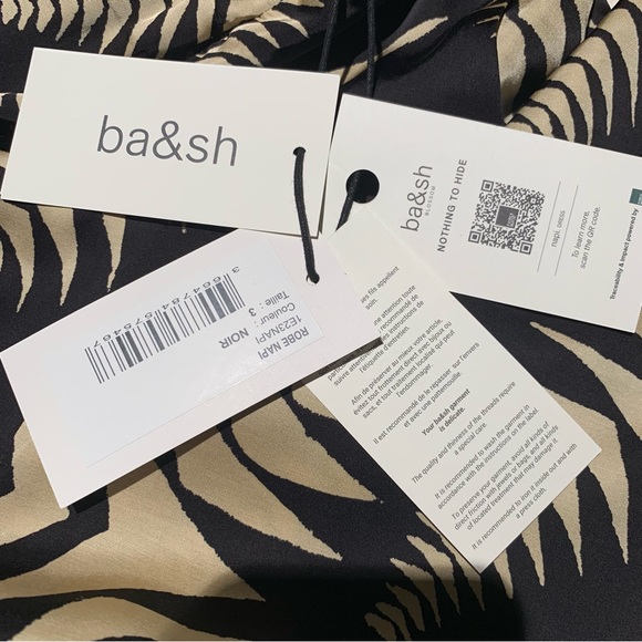 New with tags ba&sh Robe Napi Black & Cream Strappy Dress size US 8 M - Picture 10 of 17